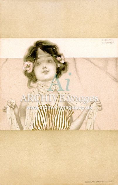 Raphael Kirchner, Girl Lace Scarf FG