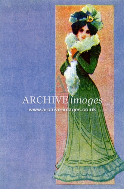 Unknown artist, Girl In Green Dress FG