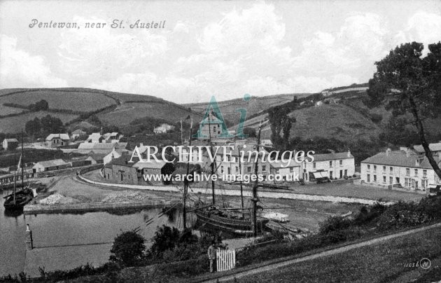 Pentewan and harbour c1905