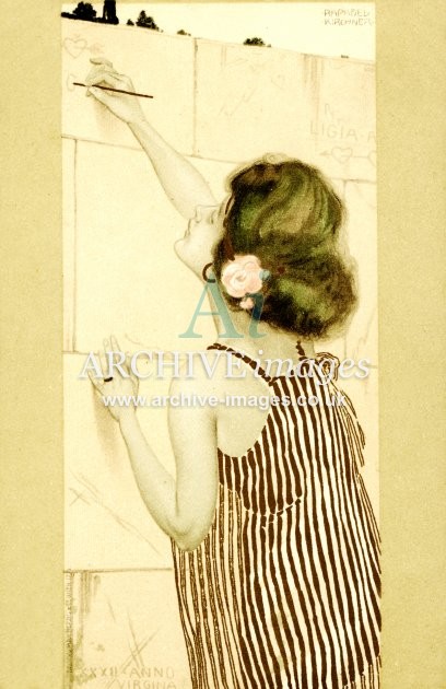 Raphael Kirchner, Girl In Brown Stripes E FG 