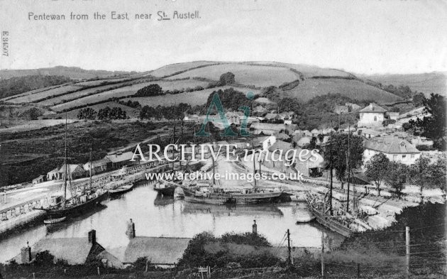 Pentewan harbour from the east c1905