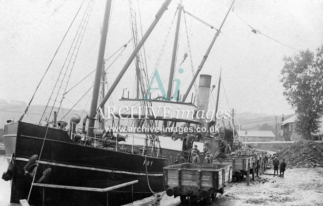 Steam ship 'Foy' at Pentewan c1910