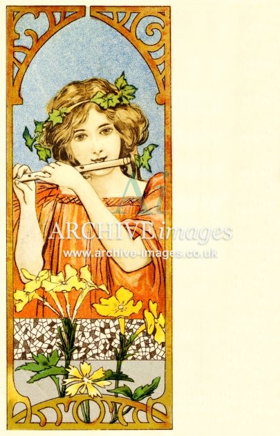 Artist unknown, Girl With Flute FG