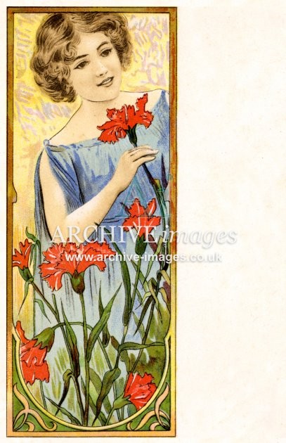 Artist unknown, Girl With Poppies FG