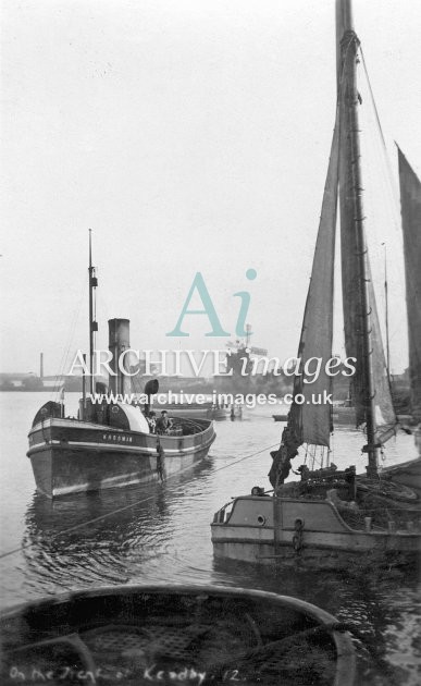 River Trent, Keadby, tug & sail