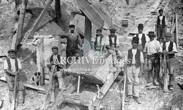 St Austell, Group of China Clay Workers c1906