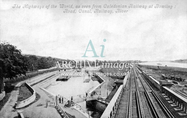 Caledonian Canal, Cal. Railway & river at Bowling