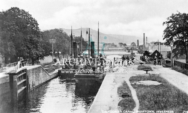 Caledonian Canal at Muirtown, trawlers in lock