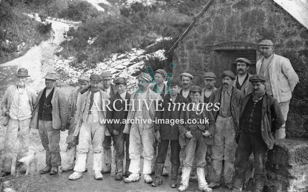 St Austell, Group of Clay Miners c1906