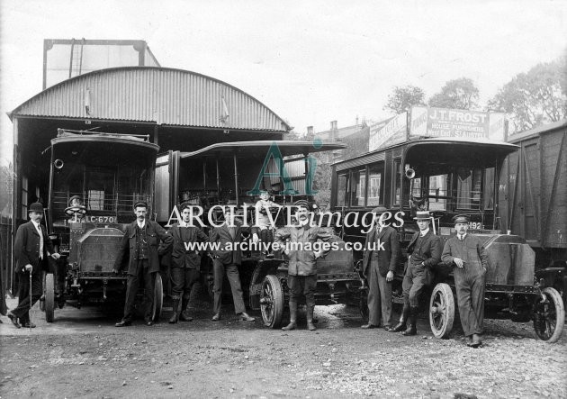 St Austell GWR Bus Garage & Buses c1908