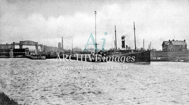 Manchester Ship Canal, Latchford Locks and Bridge c1905