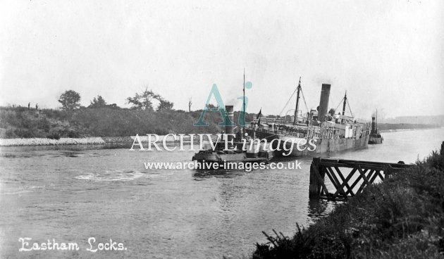 Manchester Ship Canal, Leaving Eastham Locks c1908