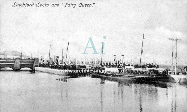 Manchester Ship Canal, Fairy Queen at Latchford Locks c1905