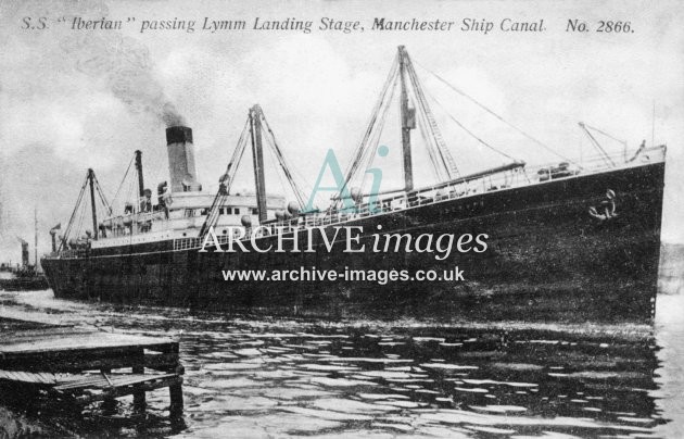 Manchester Ship Canal, SS Iberian Passing Lymm c1905