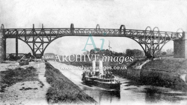 Manchester Ship Canal, Latchford Bridge & Paddle Steamer c1905