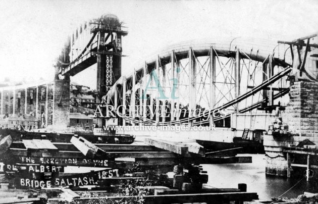 Saltash, Building Royal Albert Bridge 1857