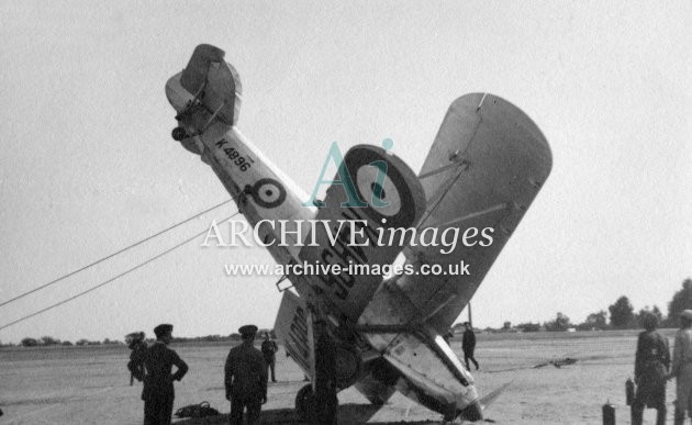 RAF Biplane K4896 Upended B c1930