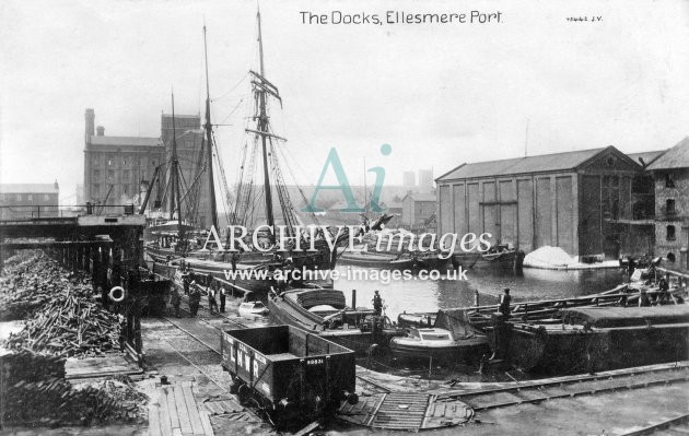 Shropshire Union Canal, Ellesmere Port c1905