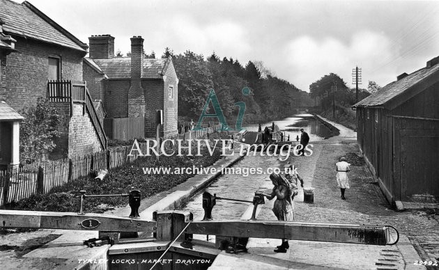 Shropshire Union Canal, Tyrley Locks, Market Drayton c1930