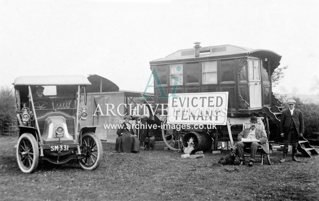 Edwardian Evicted Tenant in Caravan