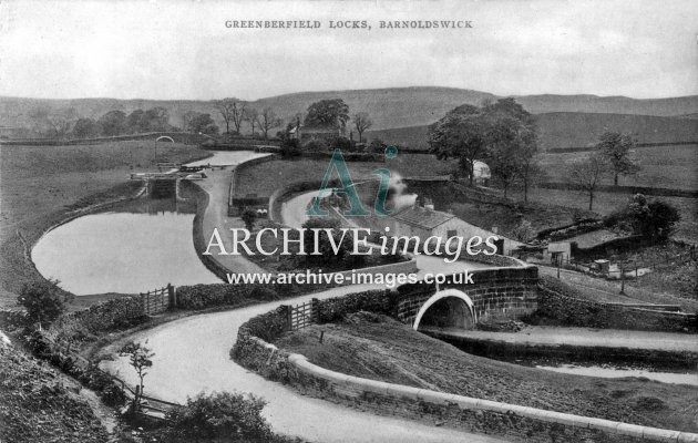 Leeds & Liverpool Canal, Greenberfield Locks, Barnoldswick c1906