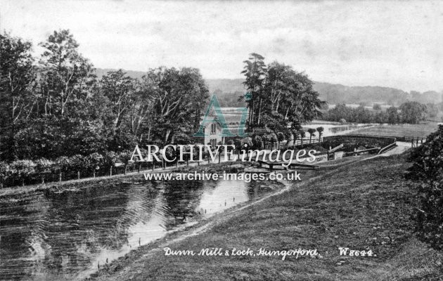 Kennet & Avon Canal, Hungerford Lock & Dunn Mill c1905