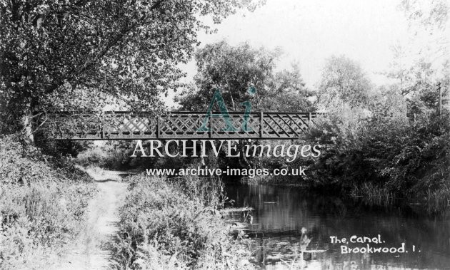 Basingstoke Canal, Brookwood Bridge c1912