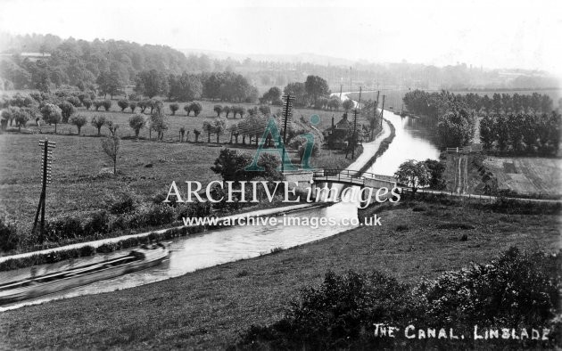 Grand Junction Canal, Linslade, Narrowboat c1910