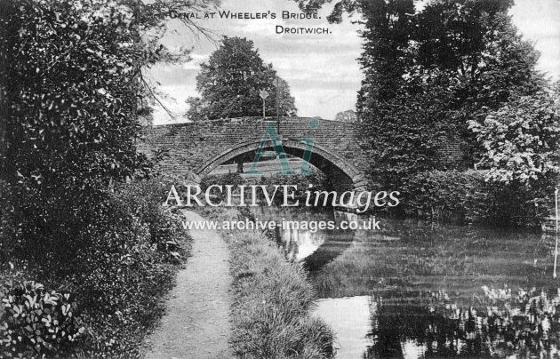 Droitwich Canal, Wheelers Bridge, c1925