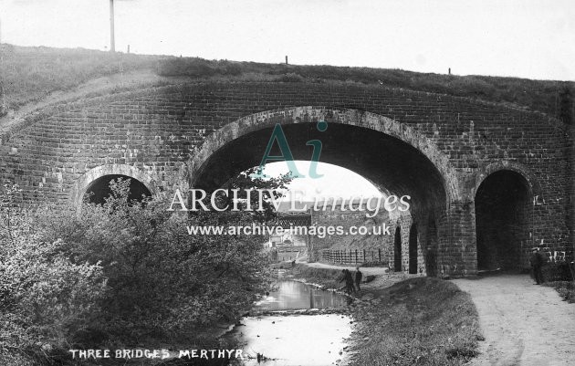 Glamorganshire Canal, Three Bridges Merthyr