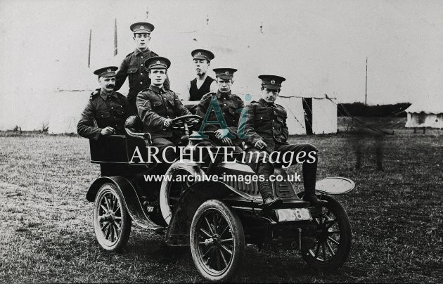 Military Motoring, Soldiers in Car c1910 MD