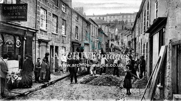 St Ives Tregenna Hill Flood c1905