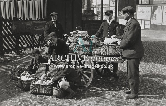 Edwardian Egg Sellers Handcart Near Midland Railway Station MD