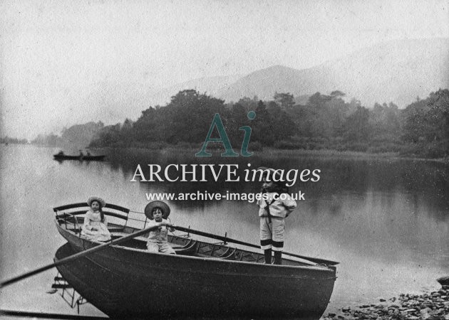 Grasmere, Cildren in Rowing Boat c1880 MD