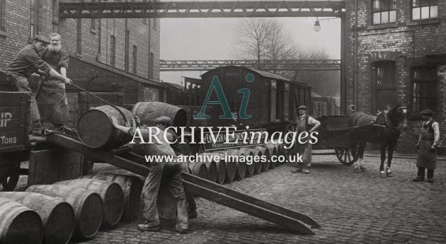 Loading Beer Barrels Into Railway Wagons MD