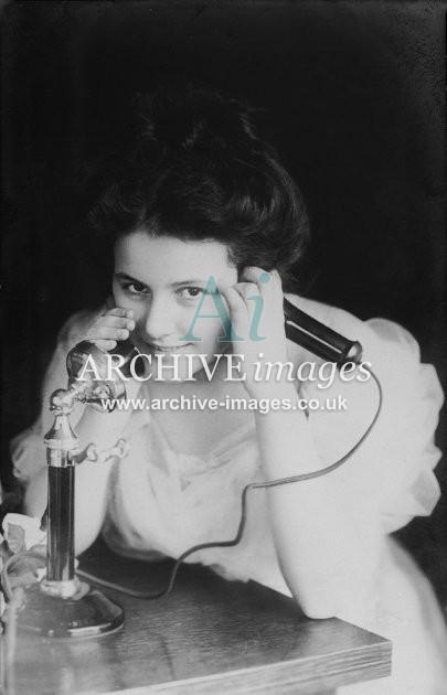 Edwardian Glamour Girl on Telephone MD