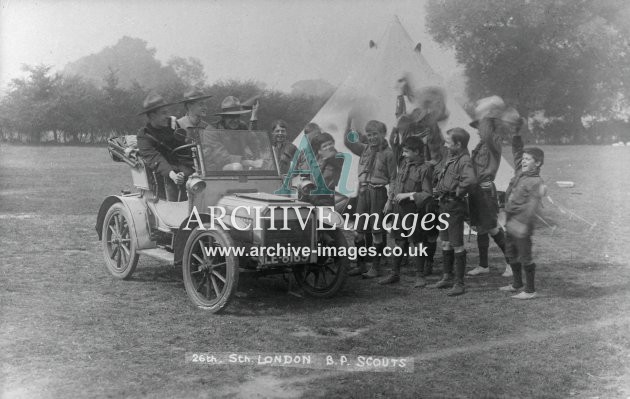 5th London Boy Scouts & Car c1912 MD