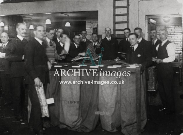 Postal Workers Sorting Office Scene MD