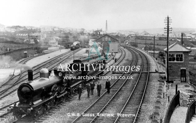 Redruth, New GWR Goods Station & Inspection Saloon c1907