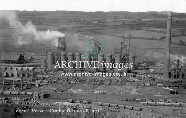 Corby Steel Works B. Furnaces, aerial view