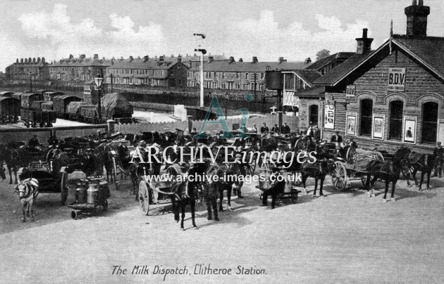 Clitheroe Railway Station, milk despatch