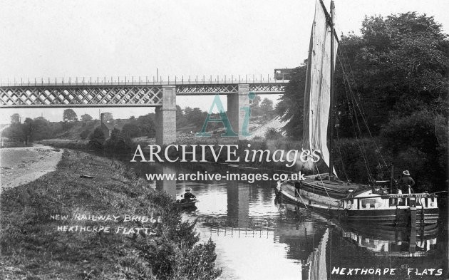 Doncaster, Hexthorpe Flats, River Don & new rly bridge