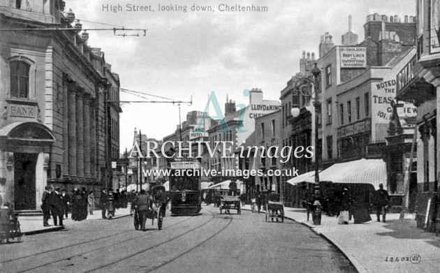 Cheltenham High St & Tram No. 16 c1906