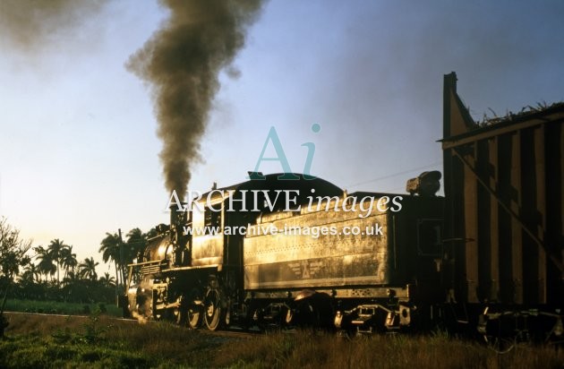 Cuba Railways, No 1728 cane train, sunset c92