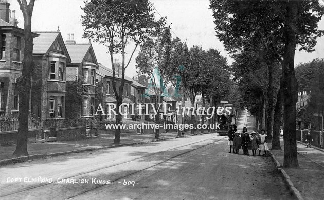 Charlton Kings, Cheltenham, Copt Elm Road & Tram No. 1 c1907