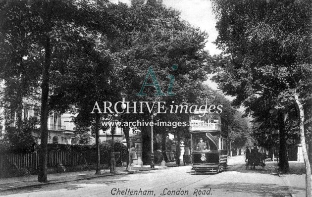 Cheltenham, London Road & Tram No. 14 c1908
