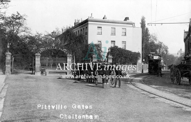 Cheltenham, Pittville Gates & Tram No. 7 c1905