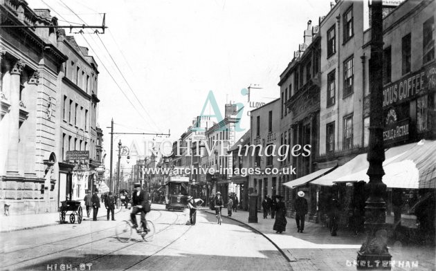 Cheltenham High St & Tram No. 20 c1906