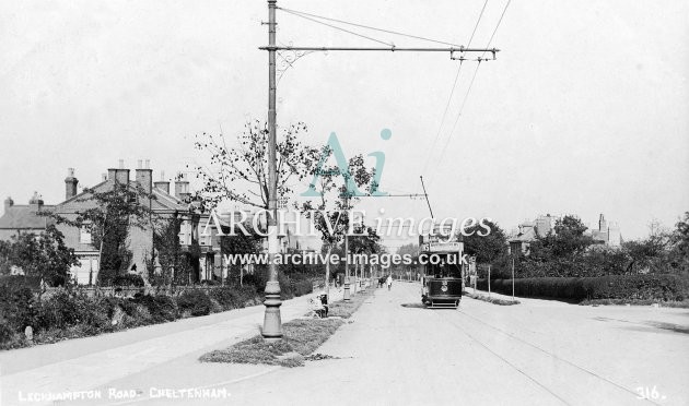 Cheltenham, Leckhampton Road & Tram No. 16 c1908
