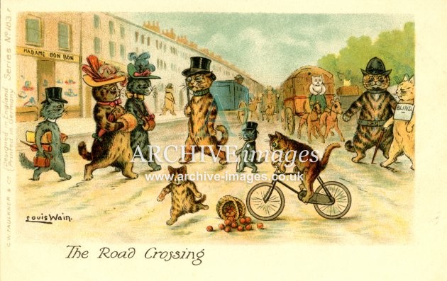 Louis Wain, Series No 183 F, The Road Crossing